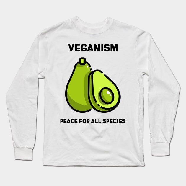 Veganism Peace For All Species Long Sleeve T-Shirt by ROXYCITY